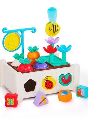FAO Schwarz White Garden Activity Sorter with Bright Multicolor Pieces